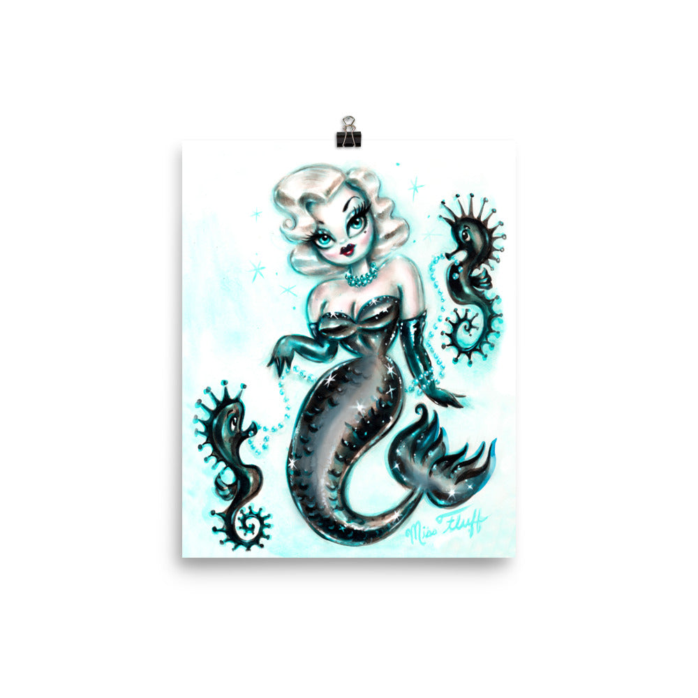 Blonde Glam Mermaid • Art Print