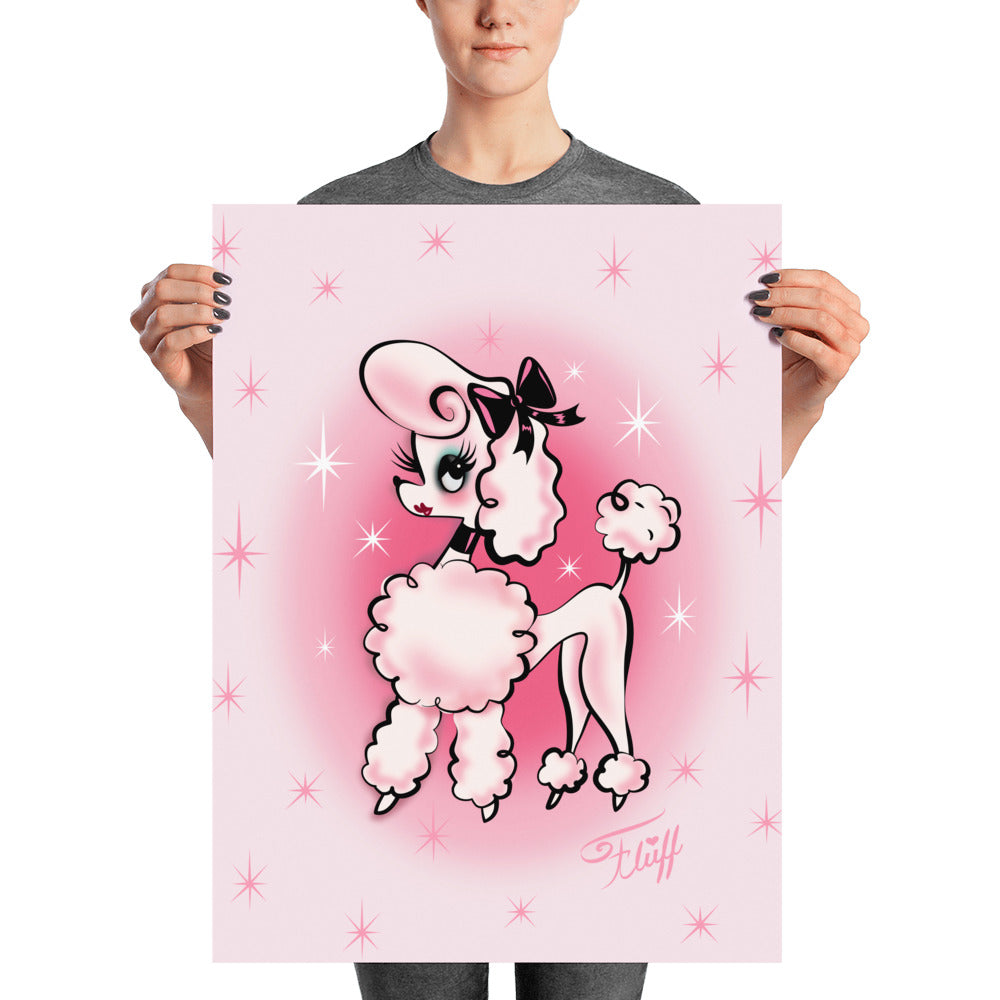 Posh Poodle on Pink • Art Print