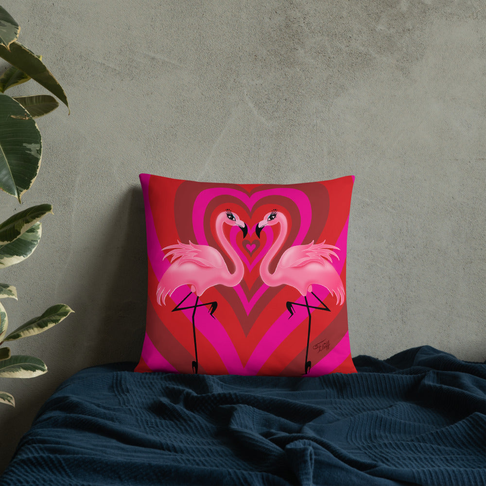 Flamingo Love • Throw Pillow