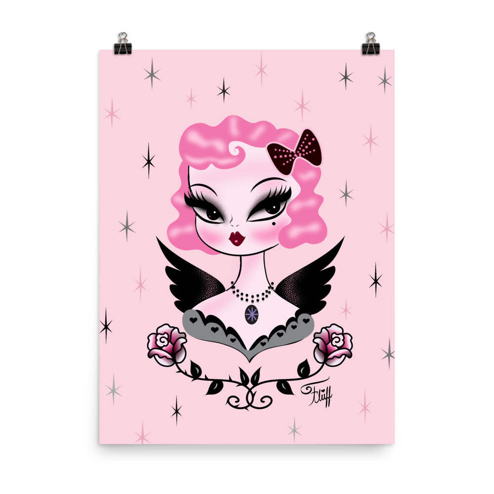 Pink Hair Dolly Angel • Art Print