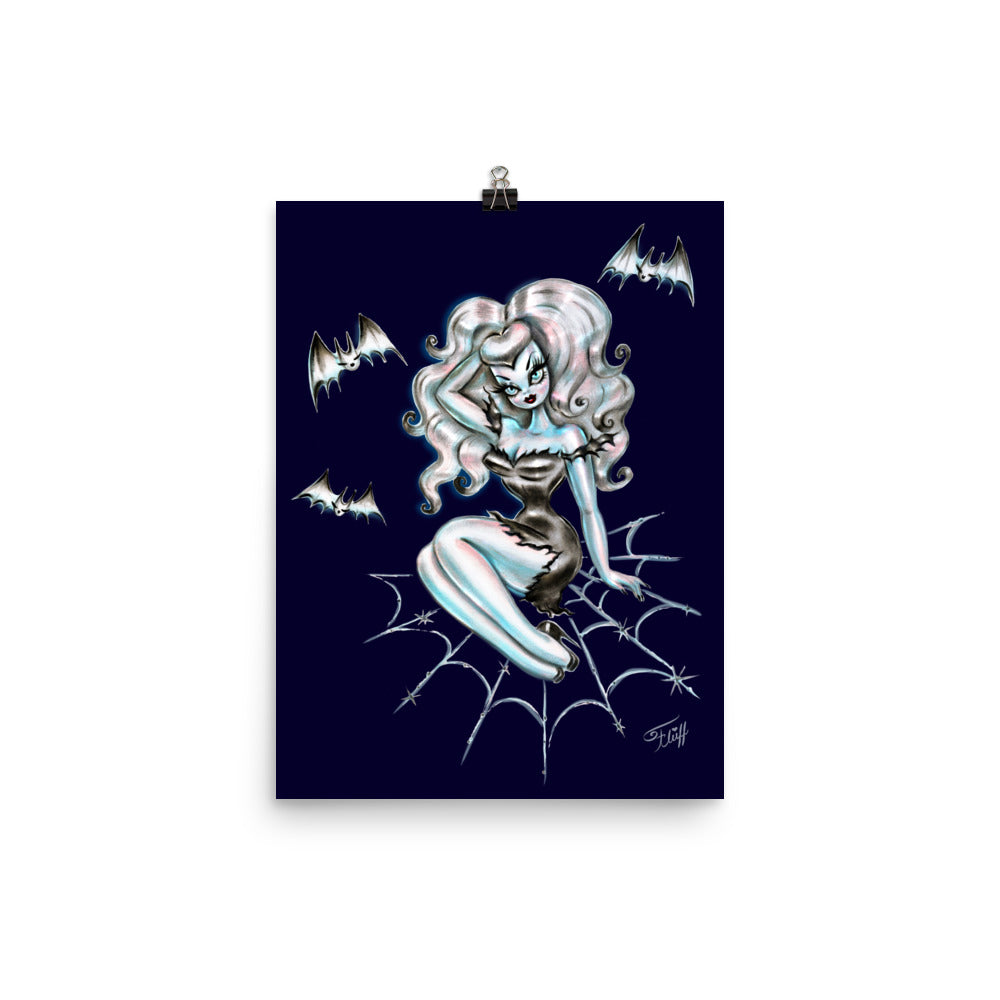 Vampire Doll on Spider Web • Art Print