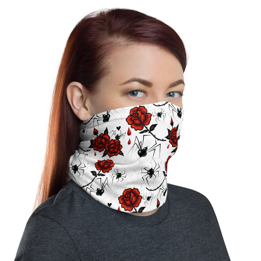 Black Widows and Roses • Neck Gaiter Face Mask