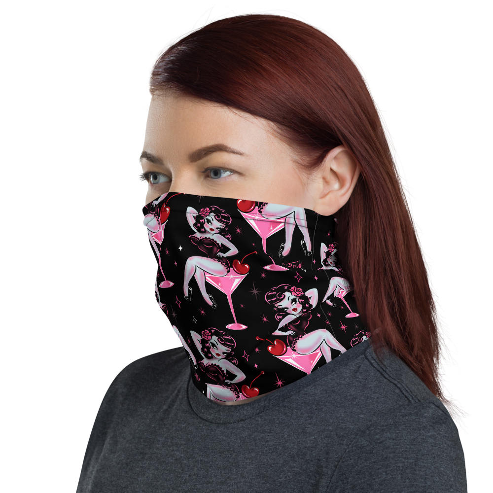 Cherry Martini Girl • Neck Gaiter Face Mask