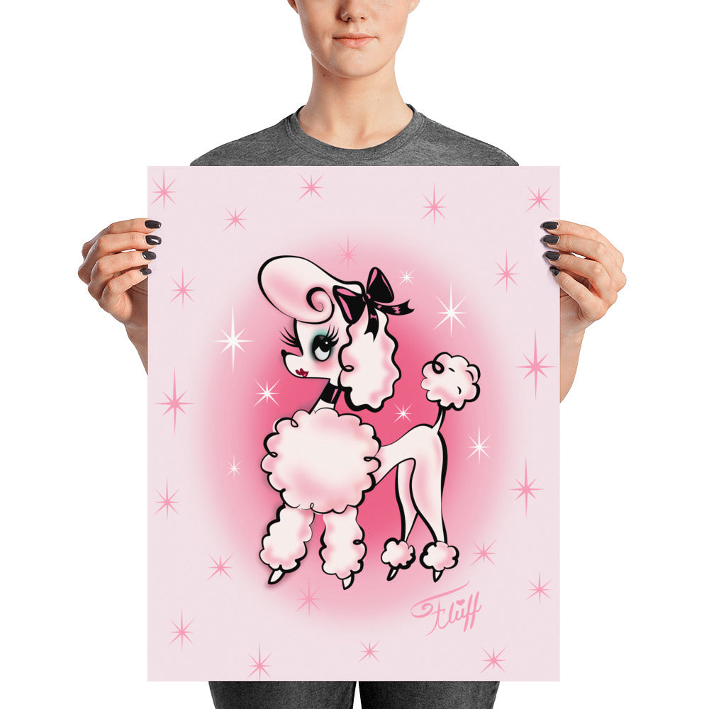 Posh Poodle on Pink • Art Print