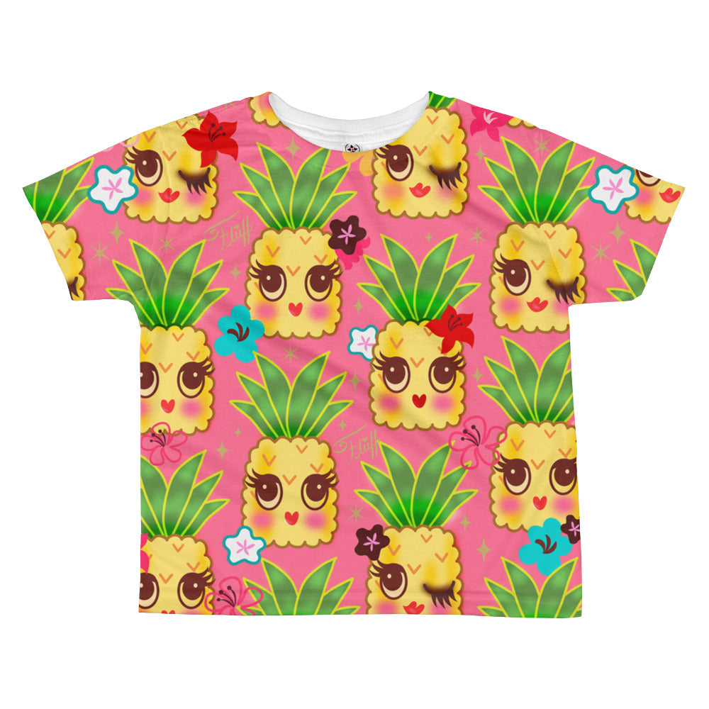Happy Kawaii Cute Pineapples on Pink • Toddler All-over Print T-shirt
