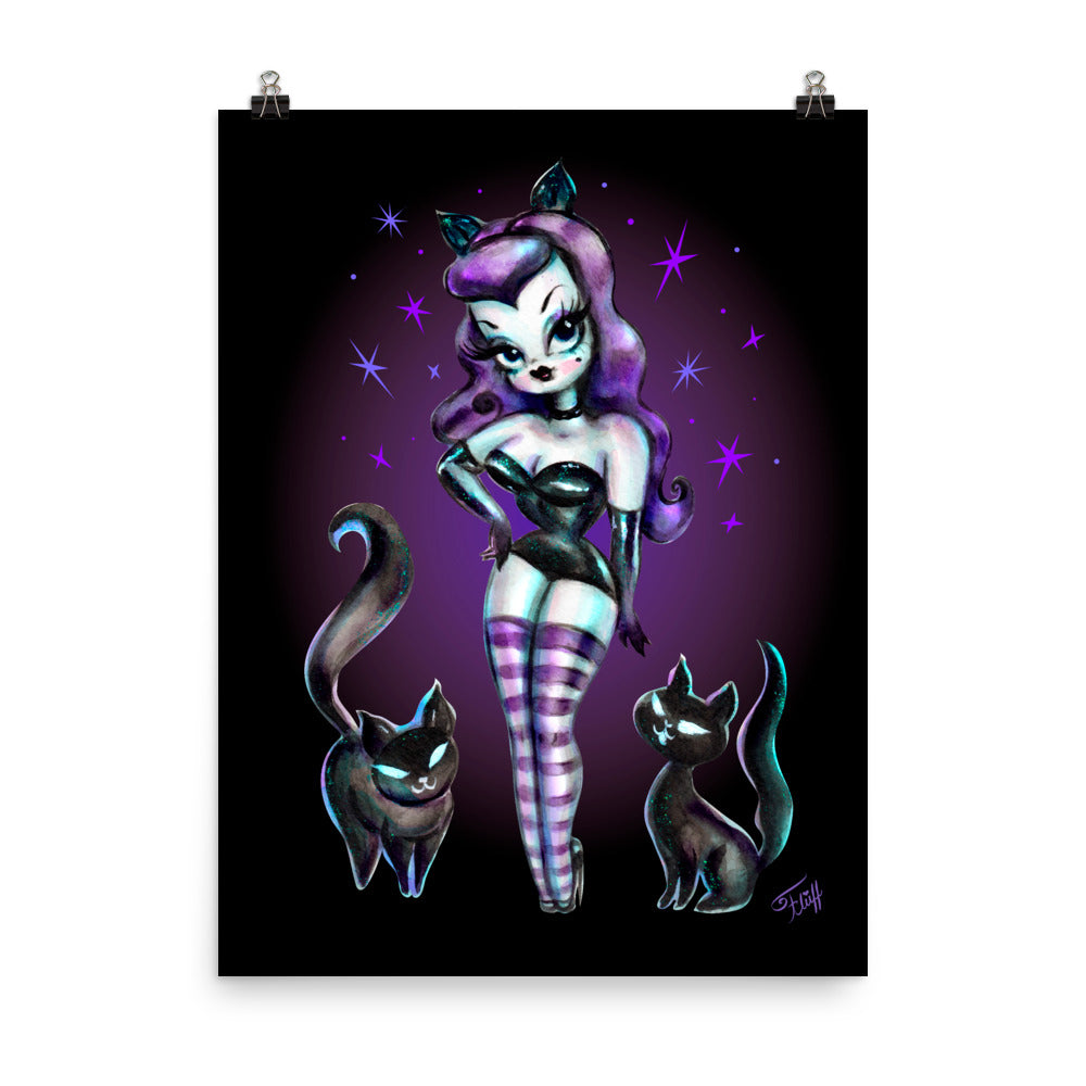 Cat Dolly with Kitty Friends • Art Print