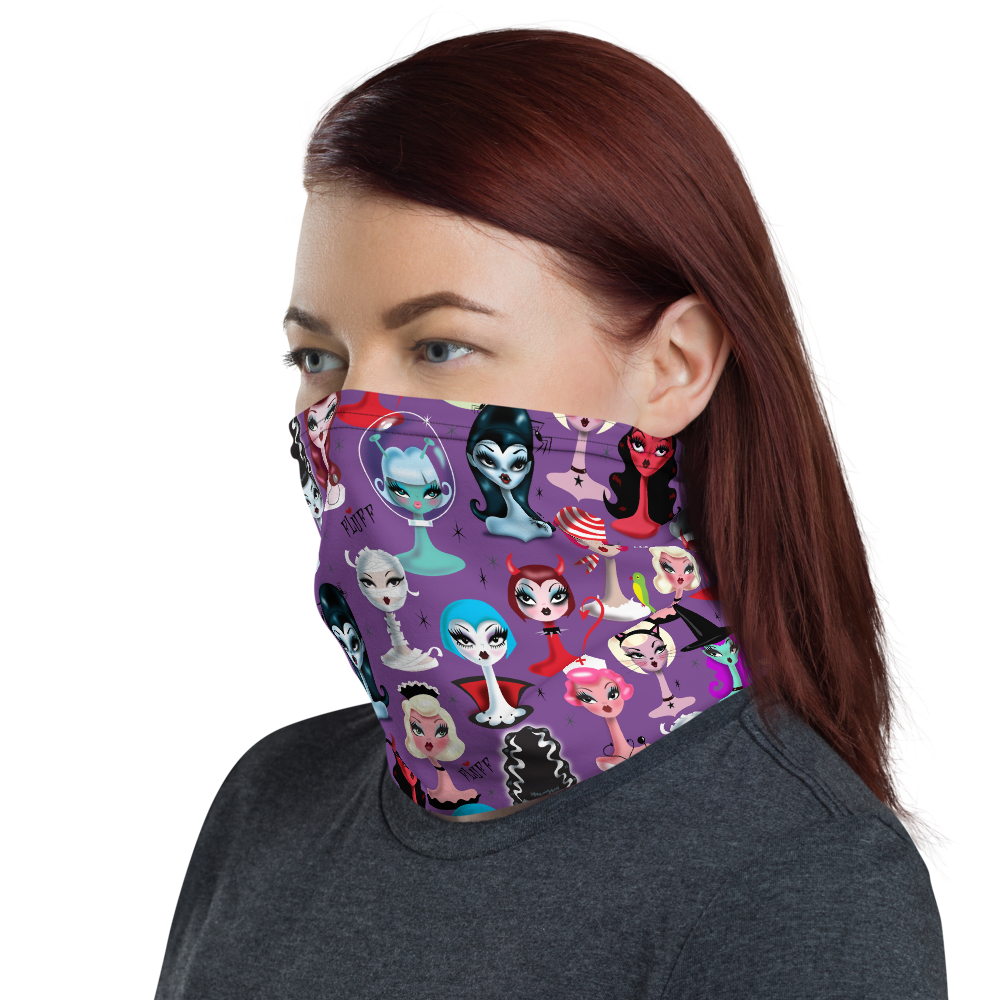Spooky Dolls Purple • Neck Gaiter Face Mask