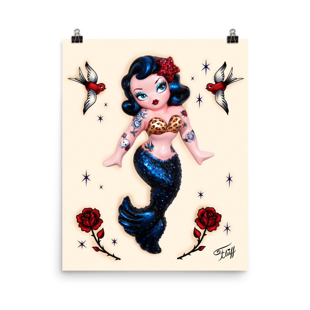 Tattoo Rockabilly Mermaid Dolly • Art Print