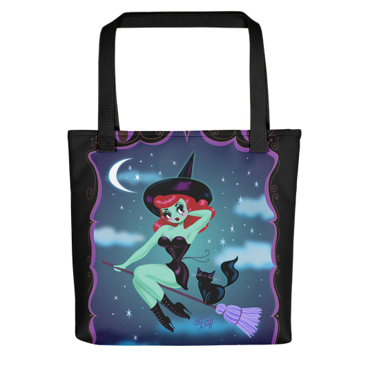 Cute Pinup Witch • Tote