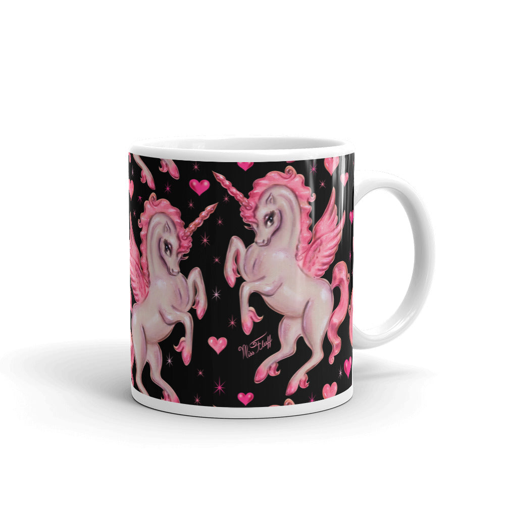 Unicorn Pegasus on Black • Mug