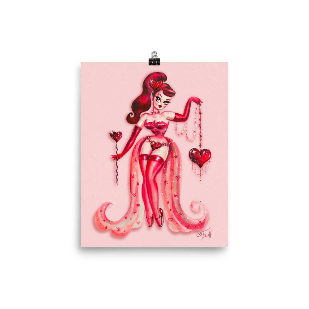 Queen of Hearts Burlesque Doll • Art Print