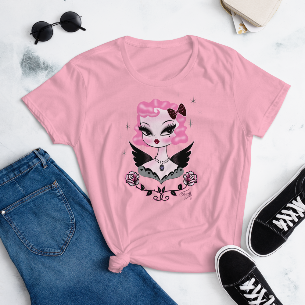 Pink Hair Dolly Angel • Women's T-Shirt