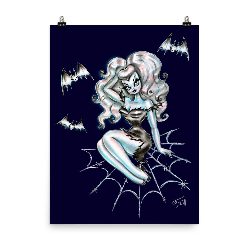 Vampire Doll on Spider Web • Art Print