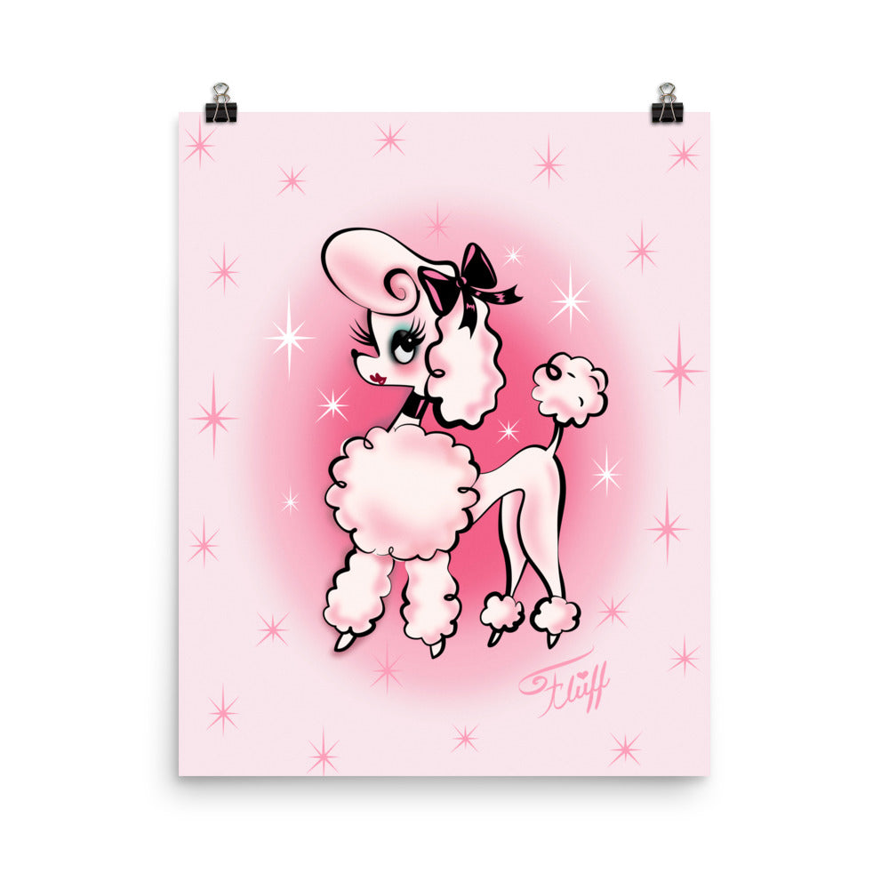 Posh Poodle on Pink • Art Print