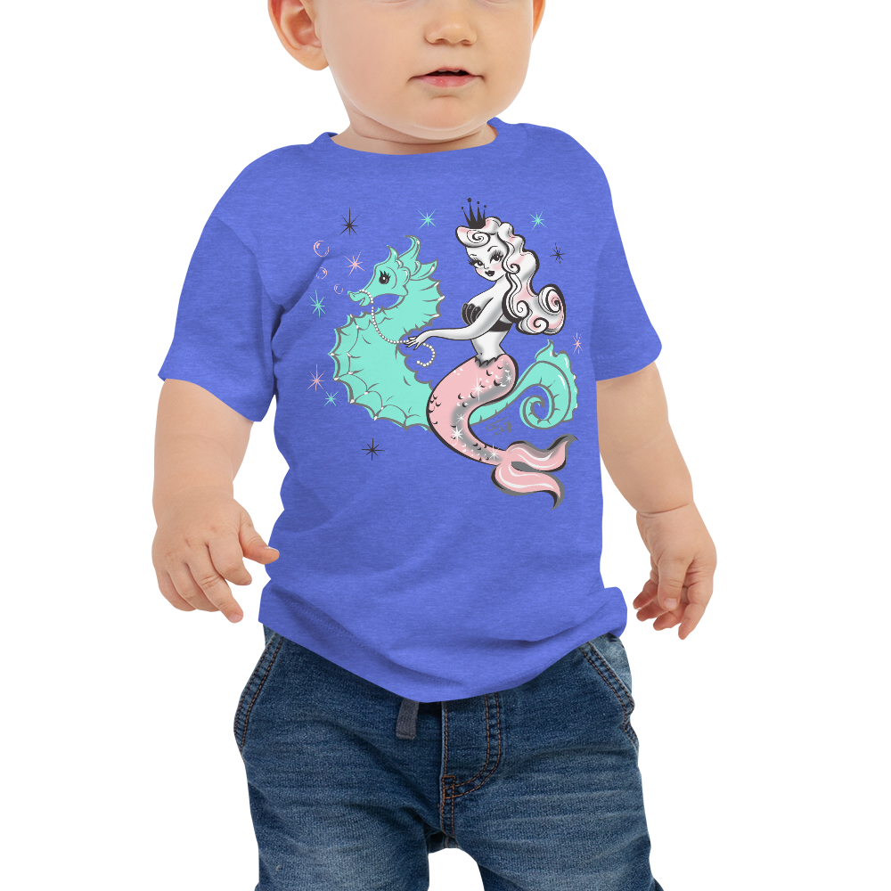 Pearla on a Seahorse • Baby Tee