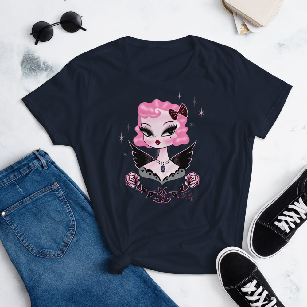 Pink Hair Dolly Angel • Women's T-Shirt