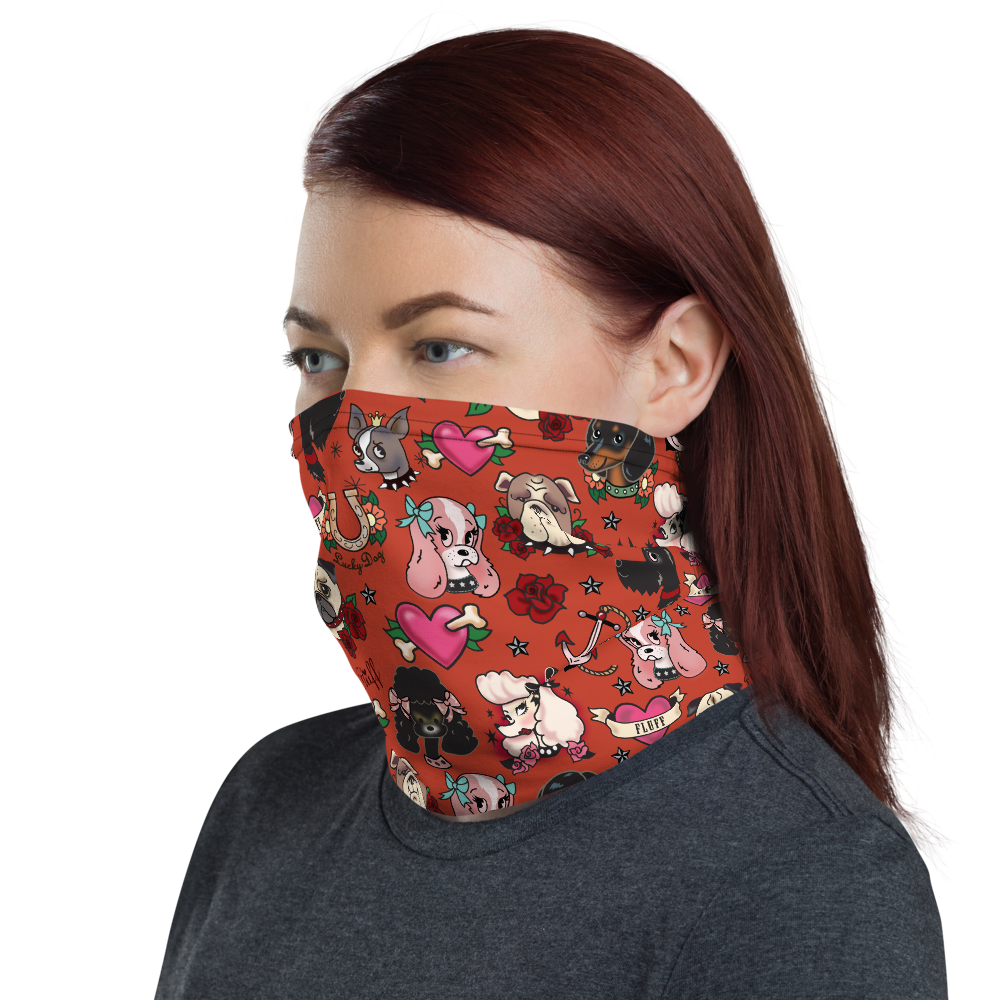 Tattoo Pooch Red • Neck Gaiter Face Mask