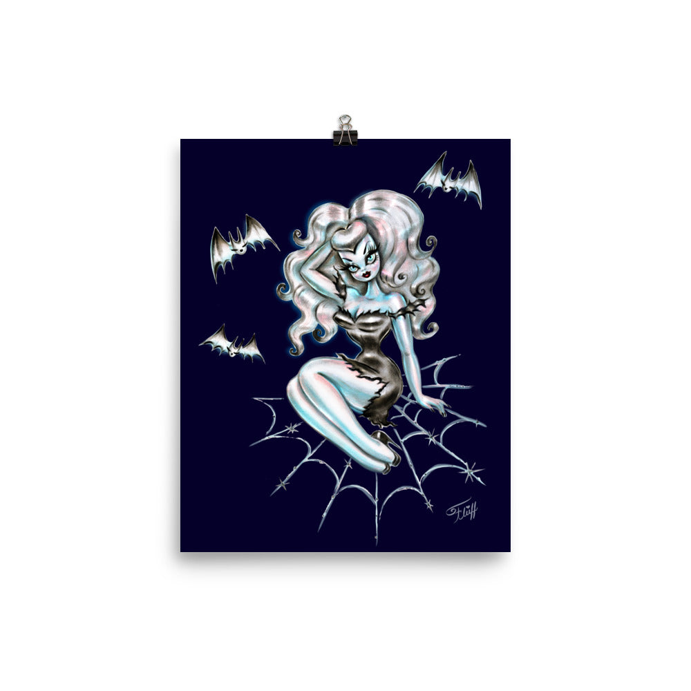 Vampire Doll on Spider Web • Art Print