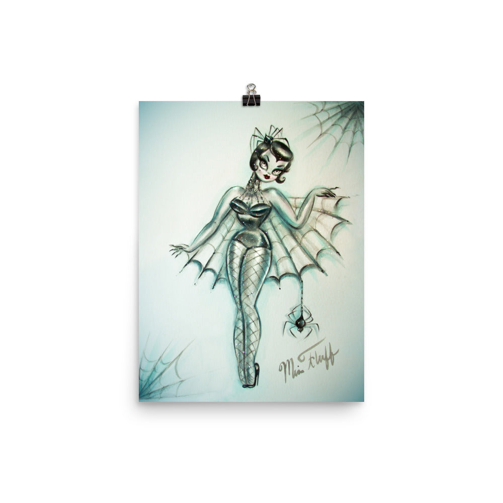 Black Widow Spider Burlesque Doll • Art Print