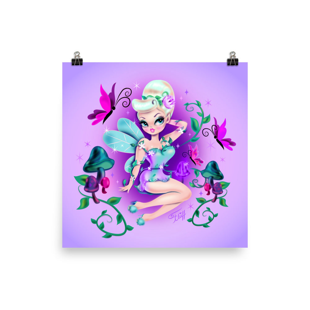 Garden Fairy on Purple • Art Print