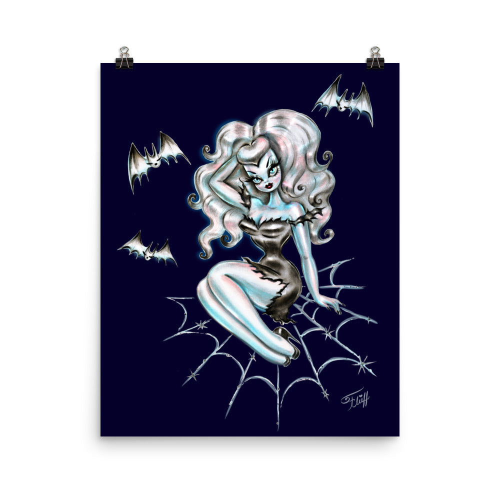 Vampire Doll on Spider Web • Art Print