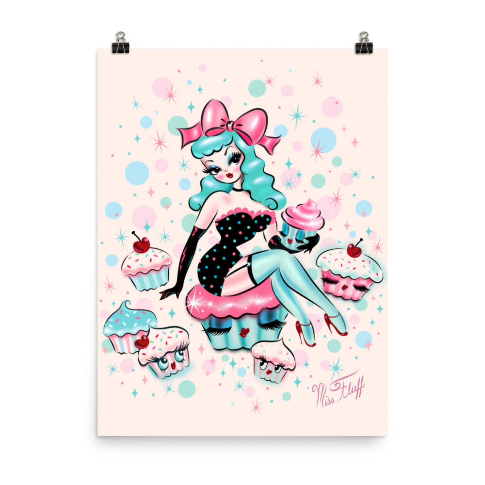 Cupcake Doll with Mint Hair • Art Print