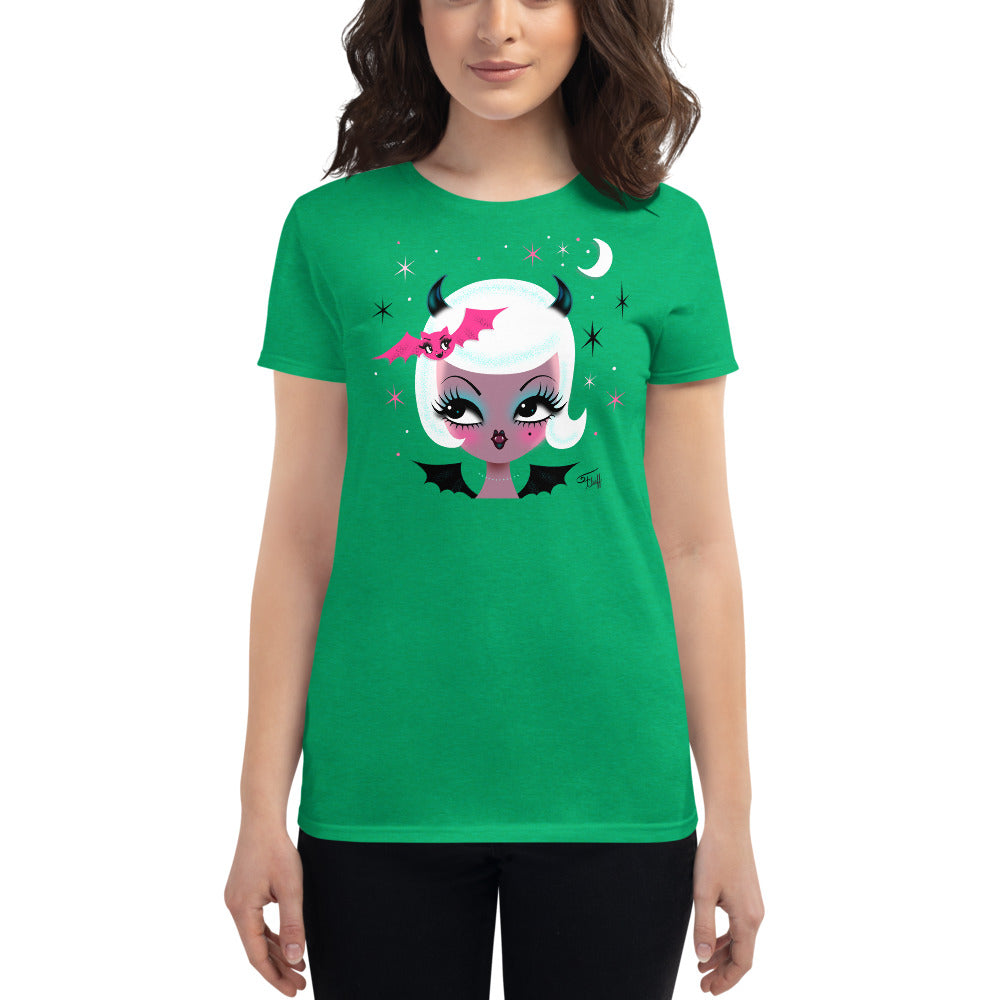 Vampire Dolly with Cute Bat • Women's T-Shirt