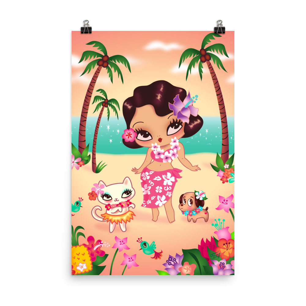 Hula Lulu and Island Friends• Art Print
