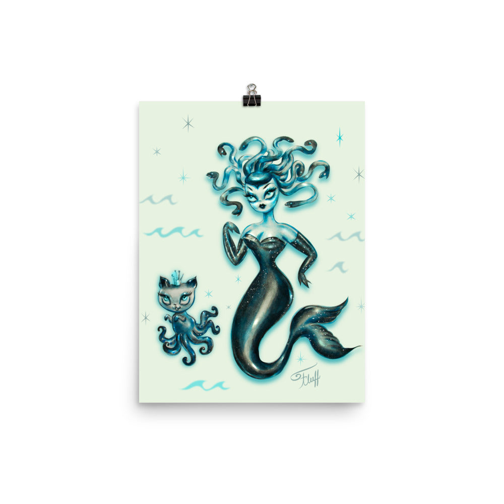 Blue Medusa Mermaid • Art Print