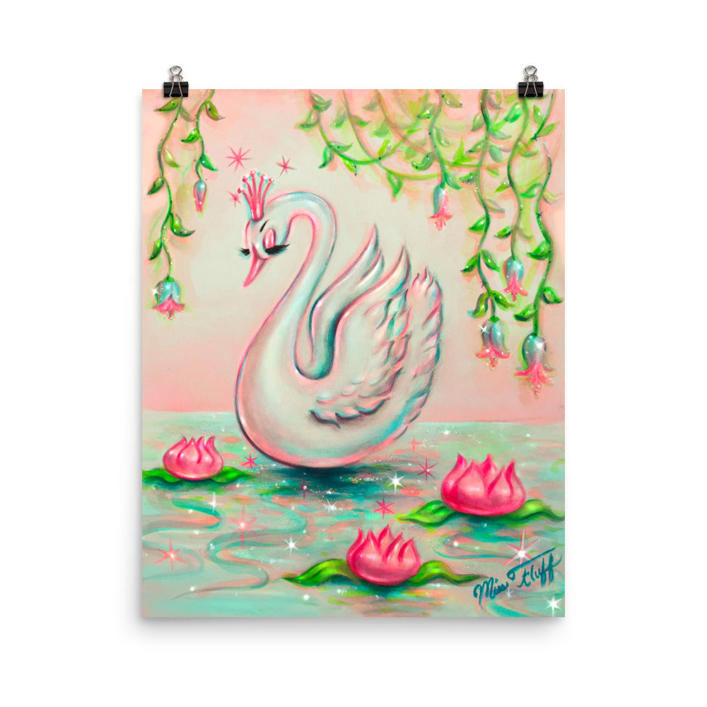 White Swan with Tiara • Art Print