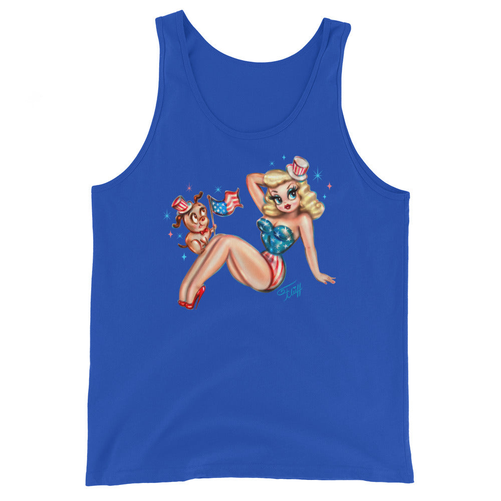 Patriotic Pinup Girl • Unisex Tank Top