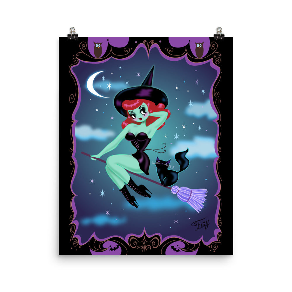 Cute Pinup Witch • Art Print