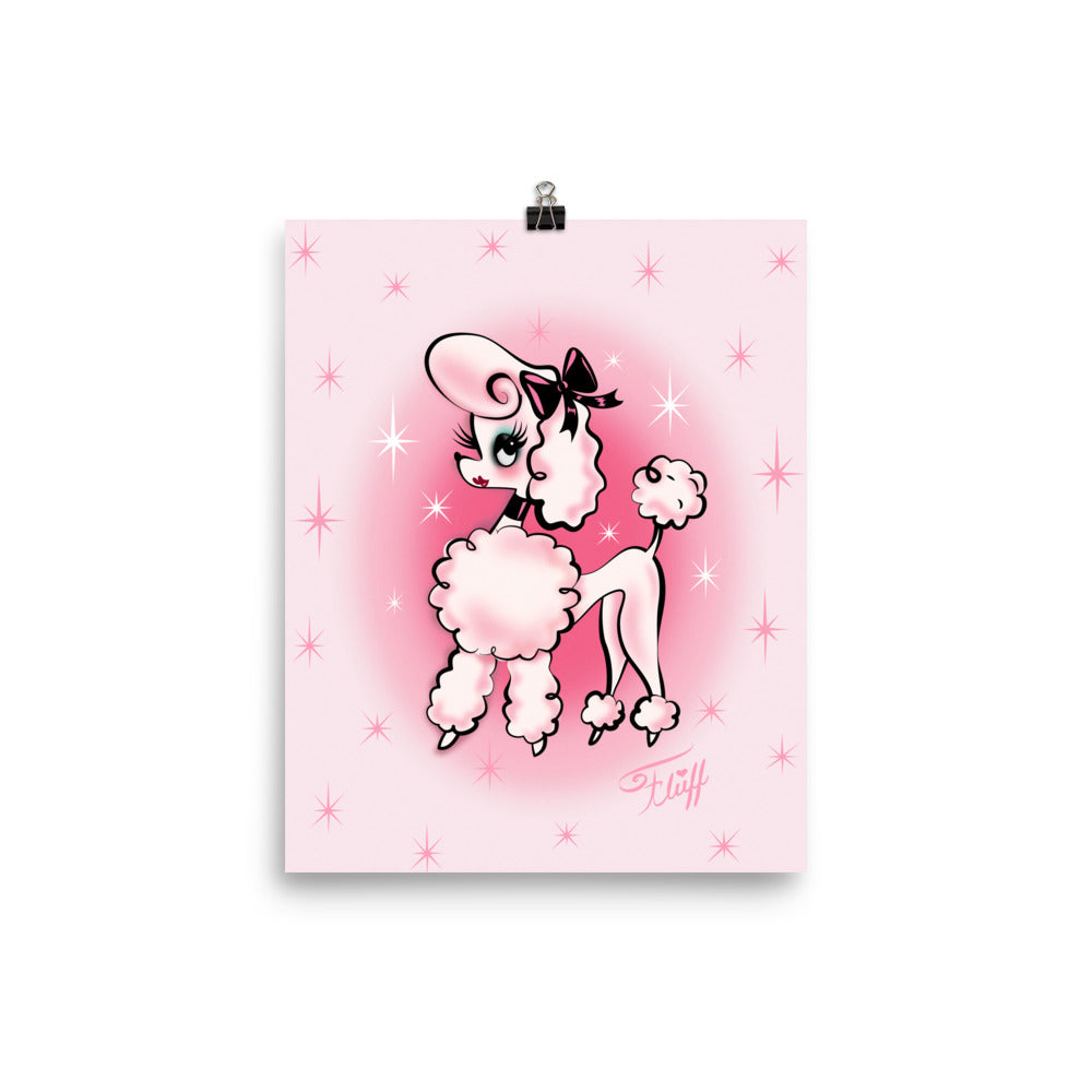 Posh Poodle on Pink • Art Print