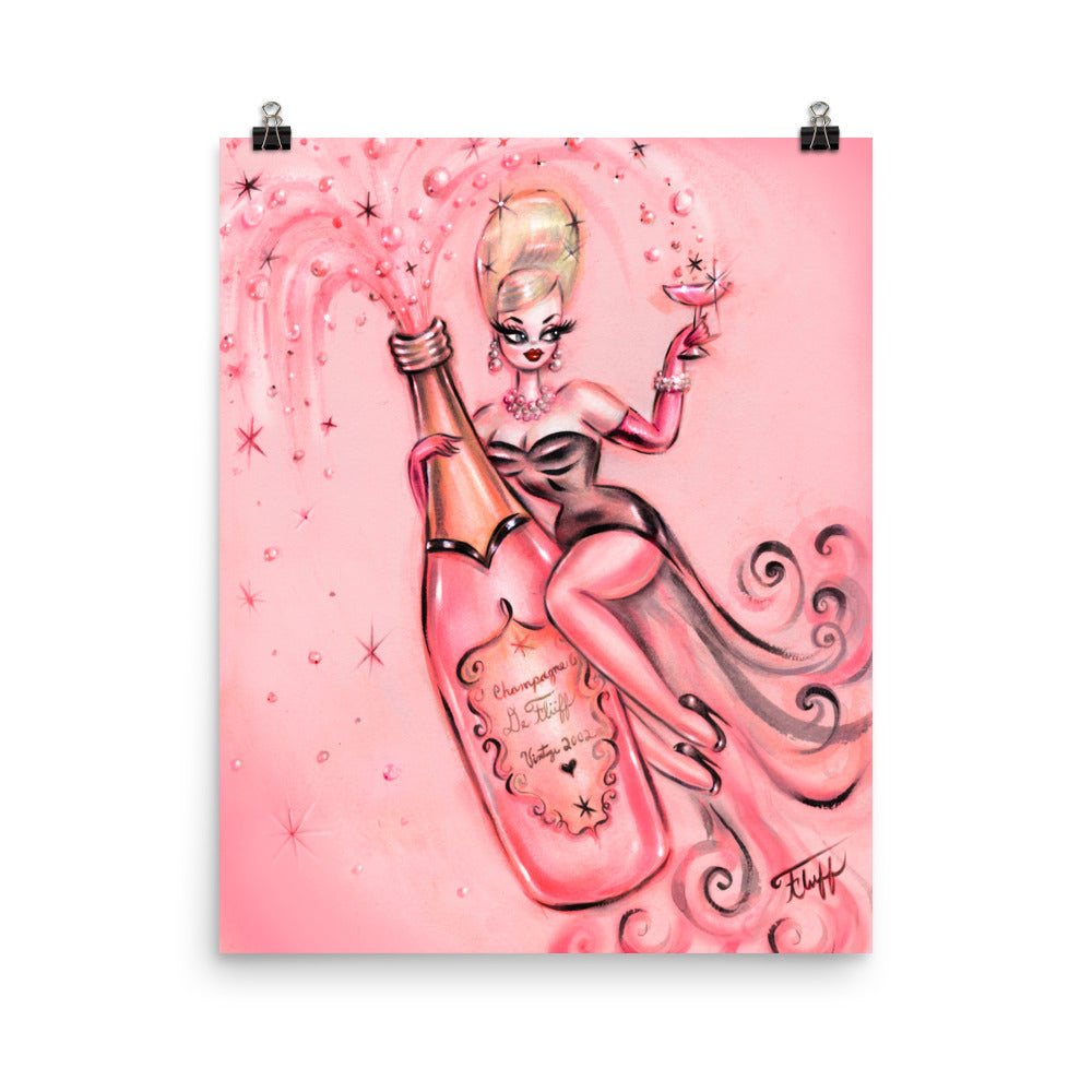 Pink Champagne Doll • Art Print