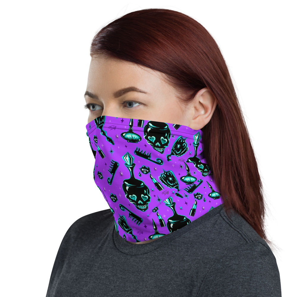Elements of a Noir Boudoir Purple• Neck Gaiter Face Mask
