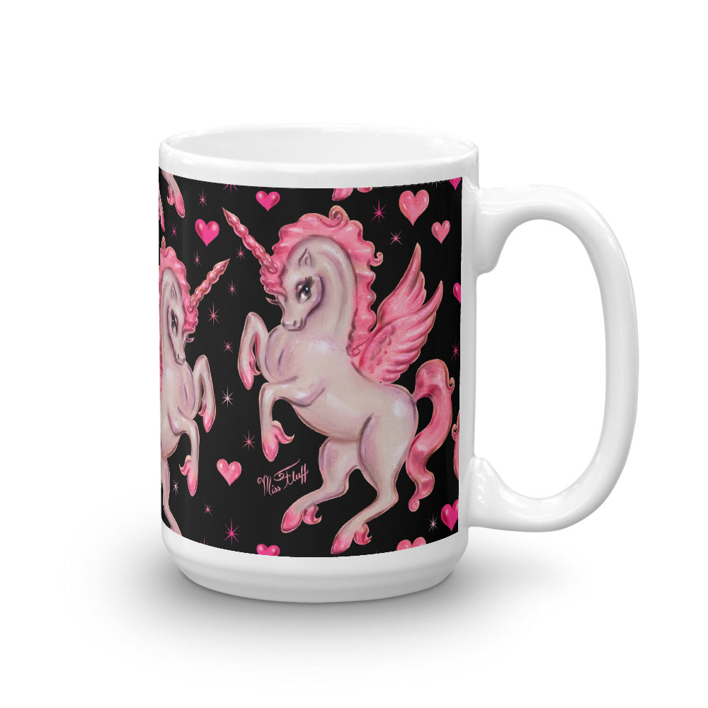 Unicorn Pegasus on Black • Mug