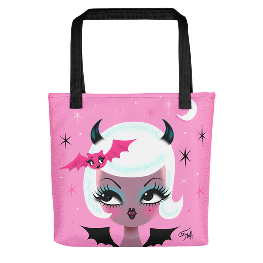 Vampire Dolly with Cute Bat • Tote bag