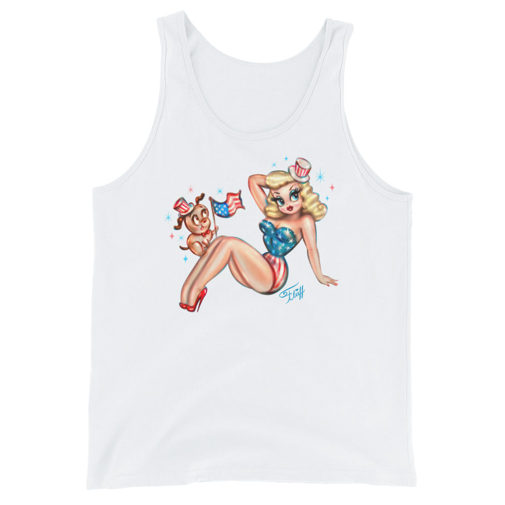 Patriotic Pinup Girl • Unisex Tank Top