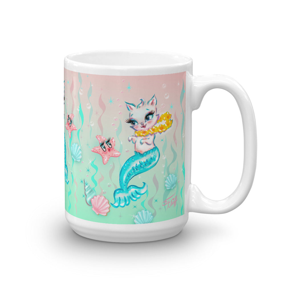 Merkitten with Lei and Starfish • Mug