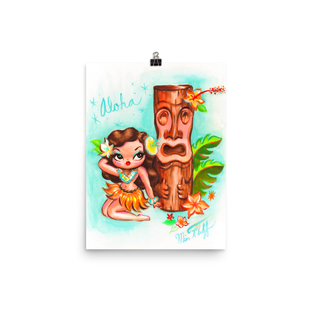 Hula Baby Doll with Tiki • Art Print