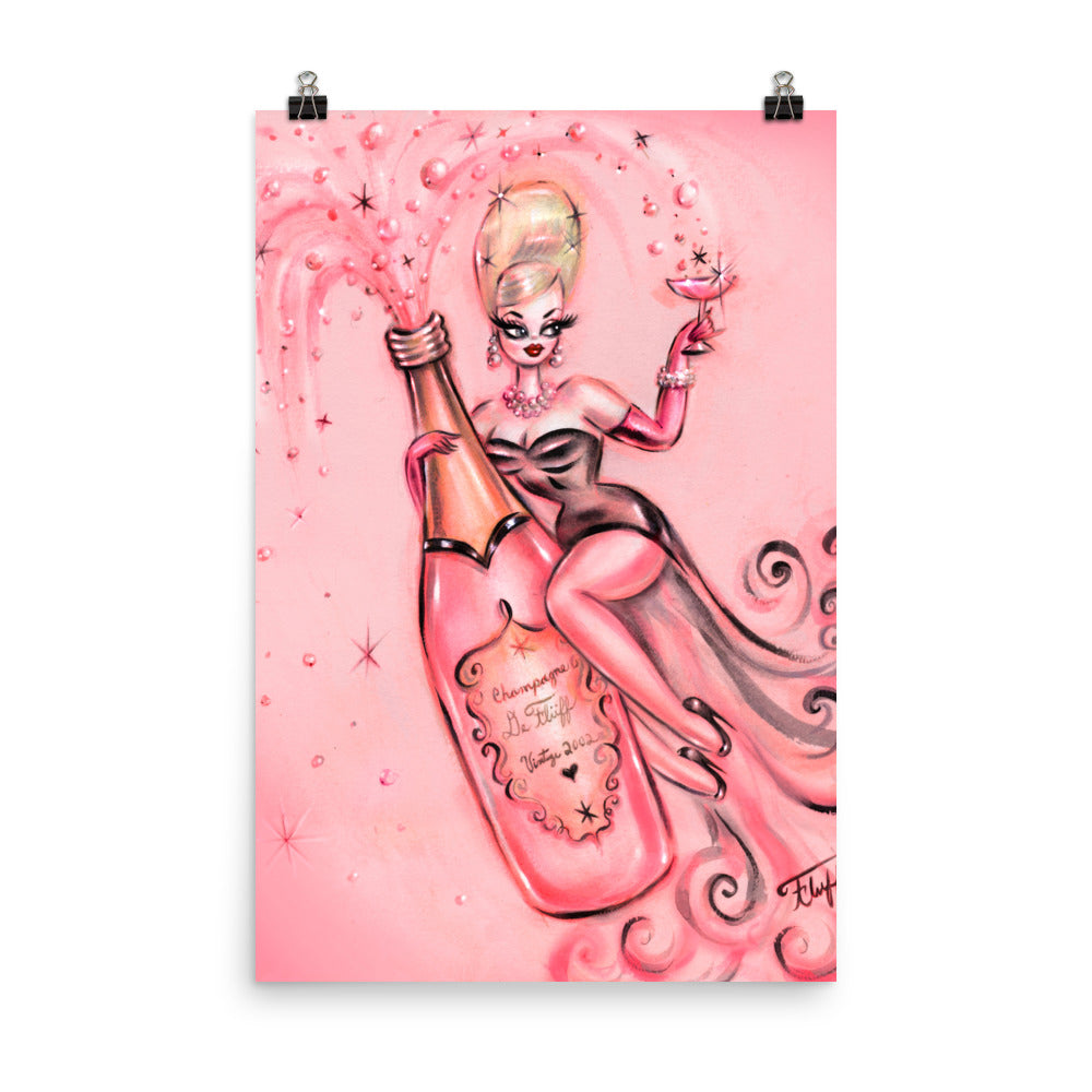 Pink Champagne Doll • Art Print