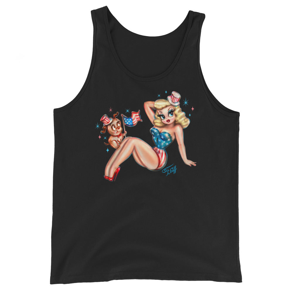 Patriotic Pinup Girl • Unisex Tank Top