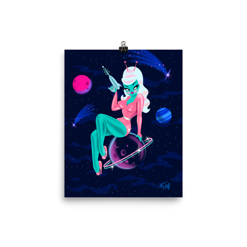 Alien Girl on Saturn • Art Print