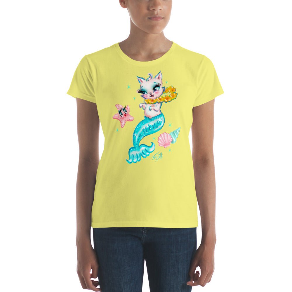 Merkitten with Lei and Starfish • Tee