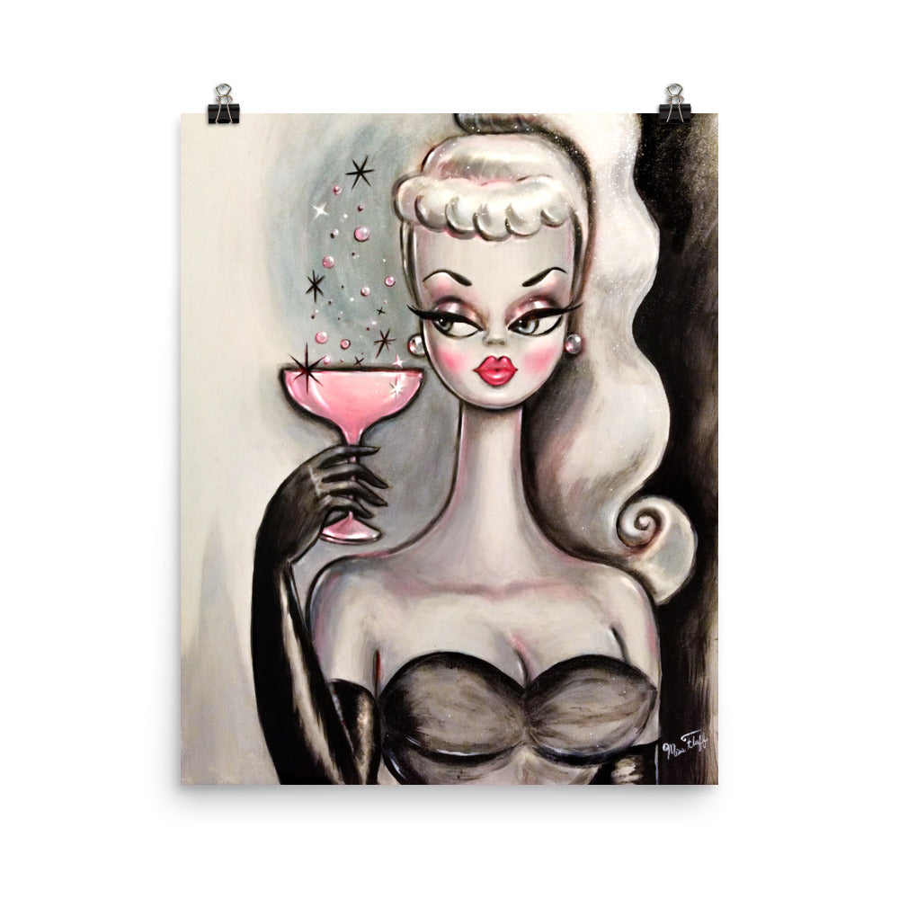 Pink Champagne Doll  • Art Print