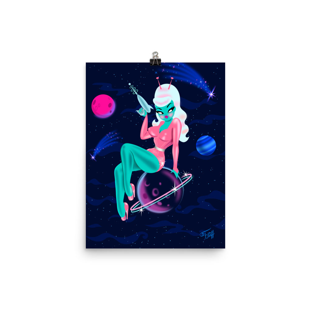 Alien Girl on Saturn • Art Print
