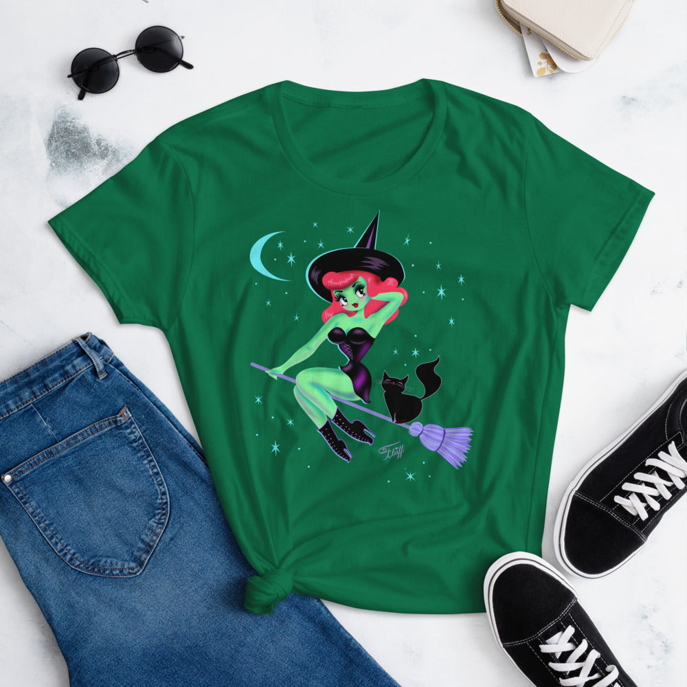 Cute Pinup Witch • Womens' T-Shirt