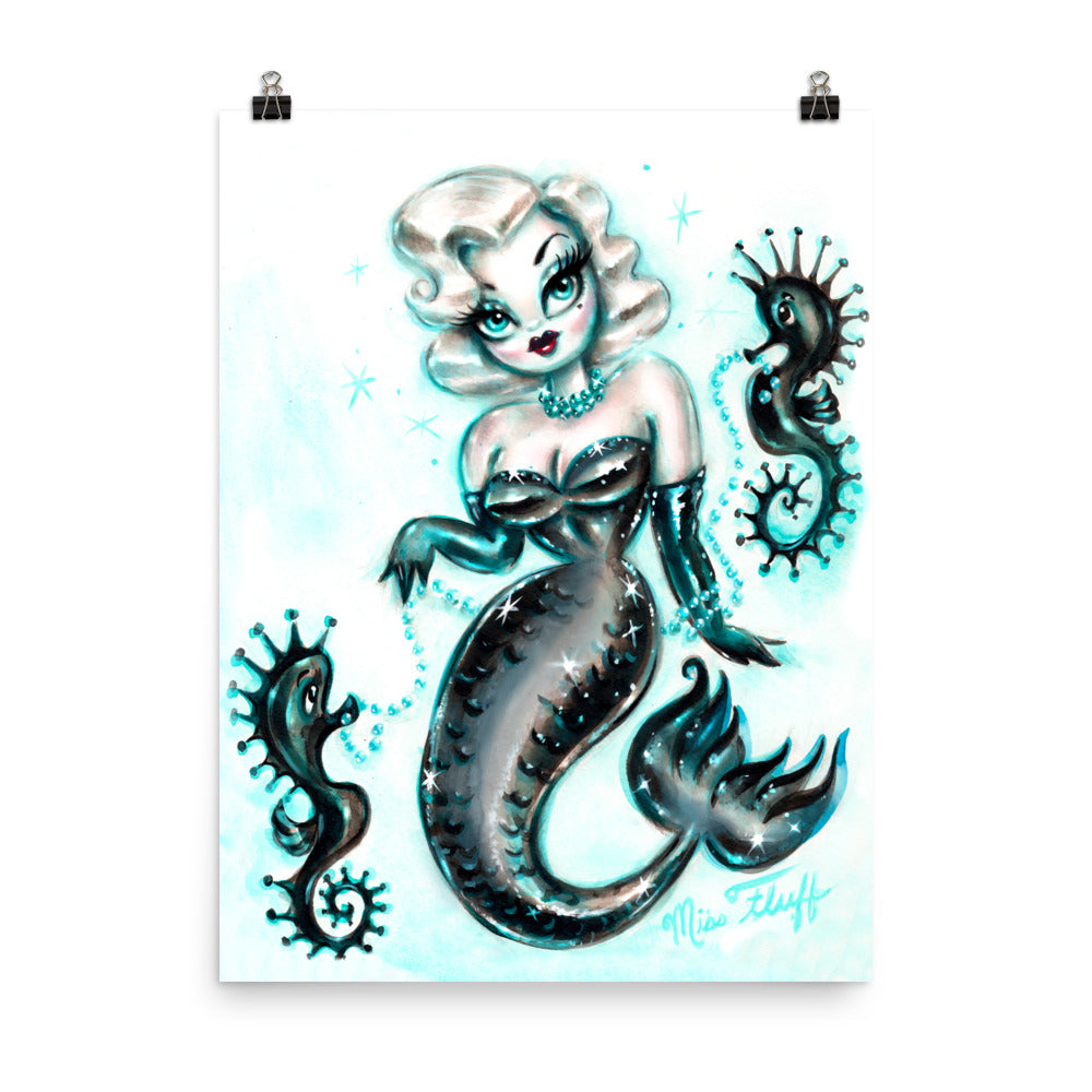 Blonde Glam Mermaid • Art Print