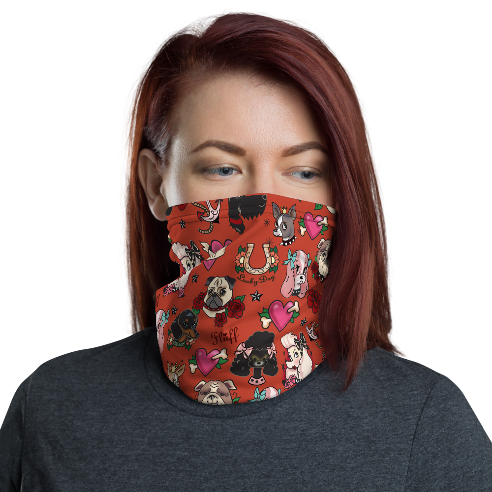 Tattoo Pooch Red • Neck Gaiter Face Mask