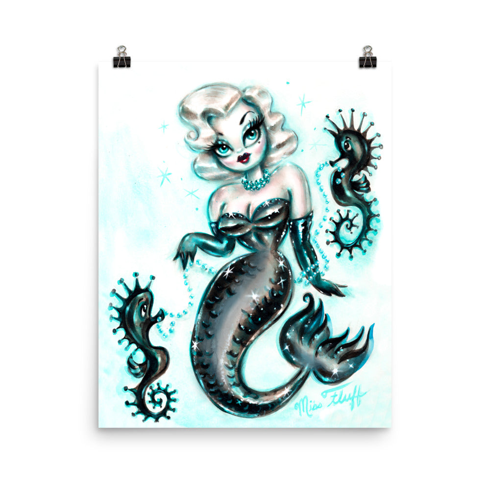 Blonde Glam Mermaid • Art Print